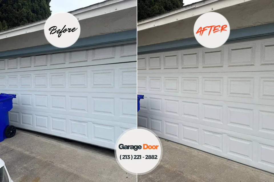Before and after: garage door spring repair Glidden, TX